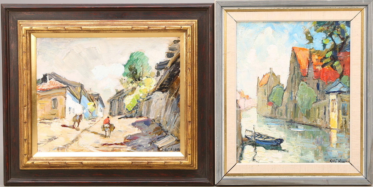 KNUT NORRMAN. Olja på pannå, 2 st, signerade.