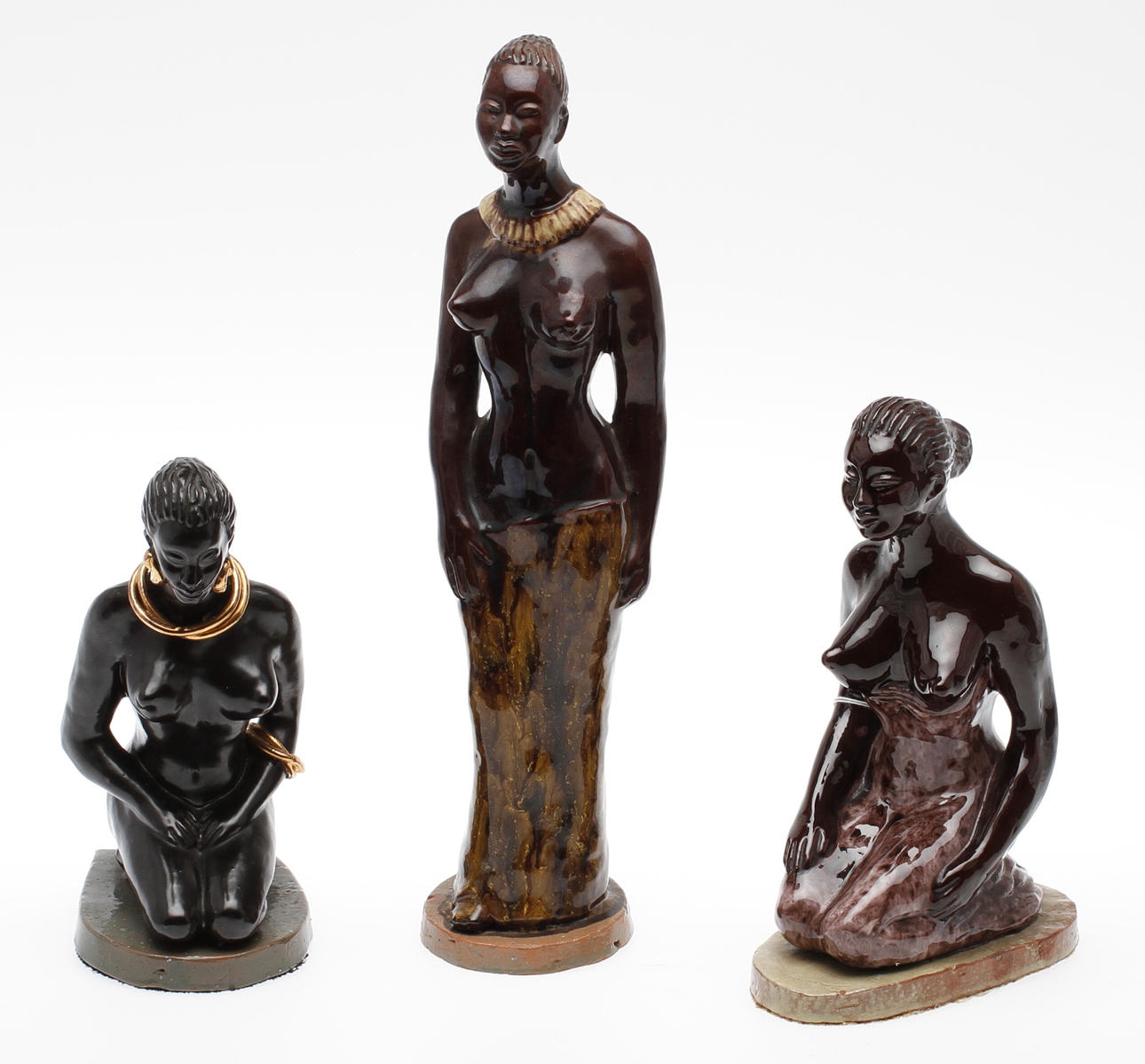 FIGURINER, 3 st, keramik, JE Rosberg, 1950/60-tal.