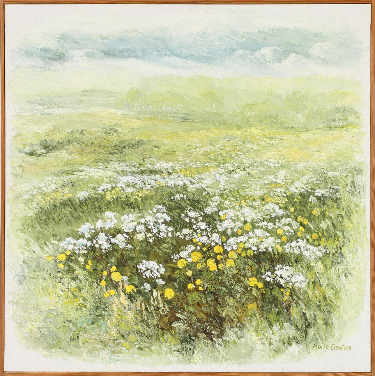 ANITA ERSÉUS. Blomsterstilleben, olja på duk, signerad.