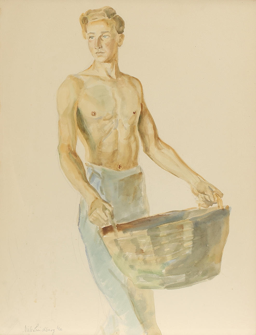 NIELS LINDBERG. Aquarell, signiert.