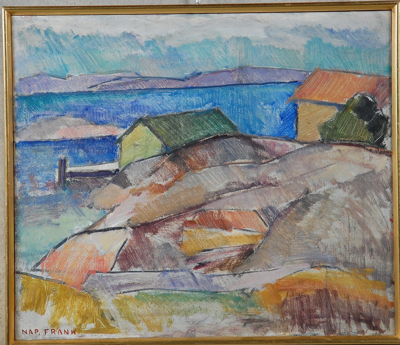 NAPOLEON  FRANK. 1909-1988, olja på duk," Blekinge skärgård ", signerad.