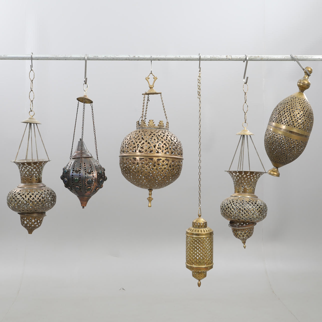 KERZE, hängend, Messing, 6 Stk.