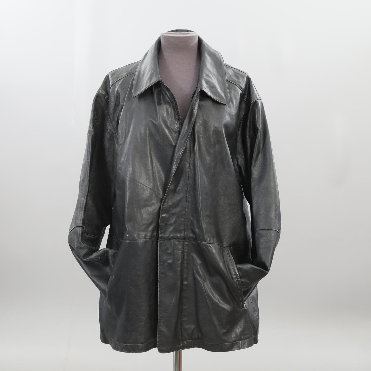 LEATHER JACKET, labeled, Jan Paulsen.