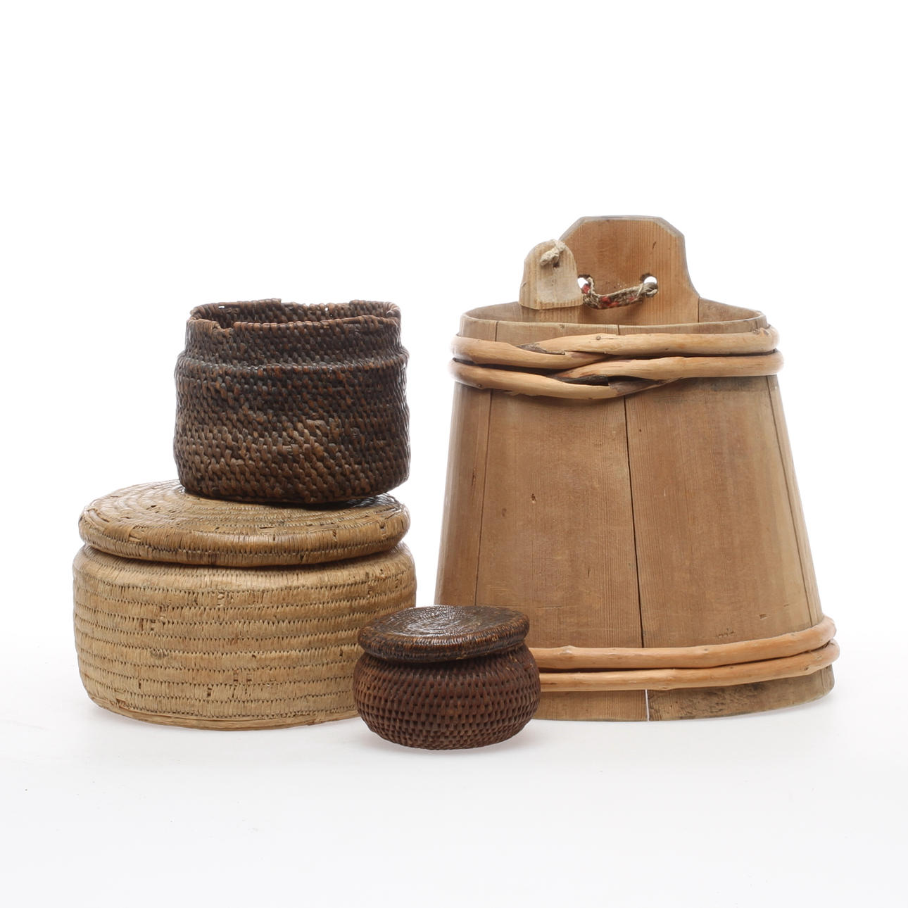 LAGGKÄRL samt ROTKORGAR 3 st, 1800-tal.