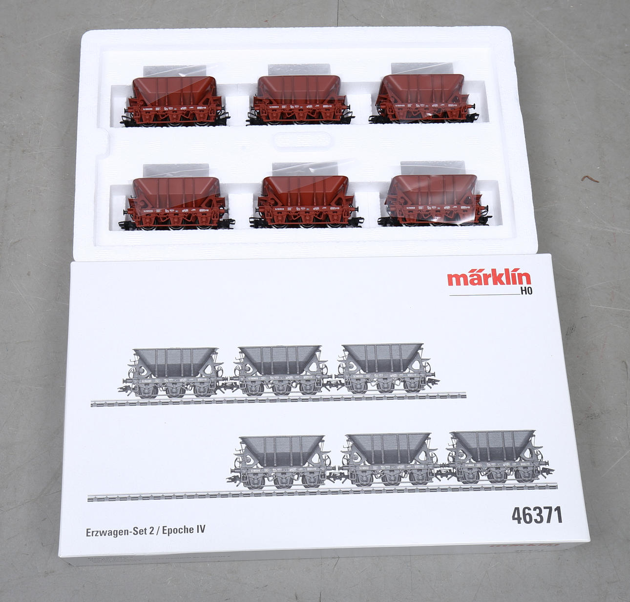 MÄRKLIN 46371 set with 6 ore wagons SJ, original packaging.