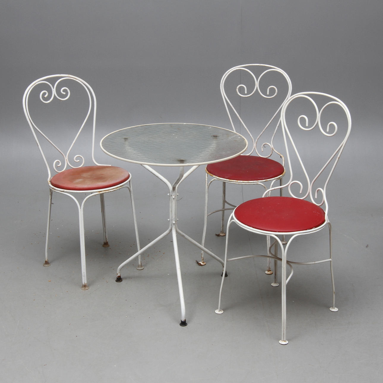 TRÄDGÅRDSGRUPP, 4 delar, metall, 1900-tal.