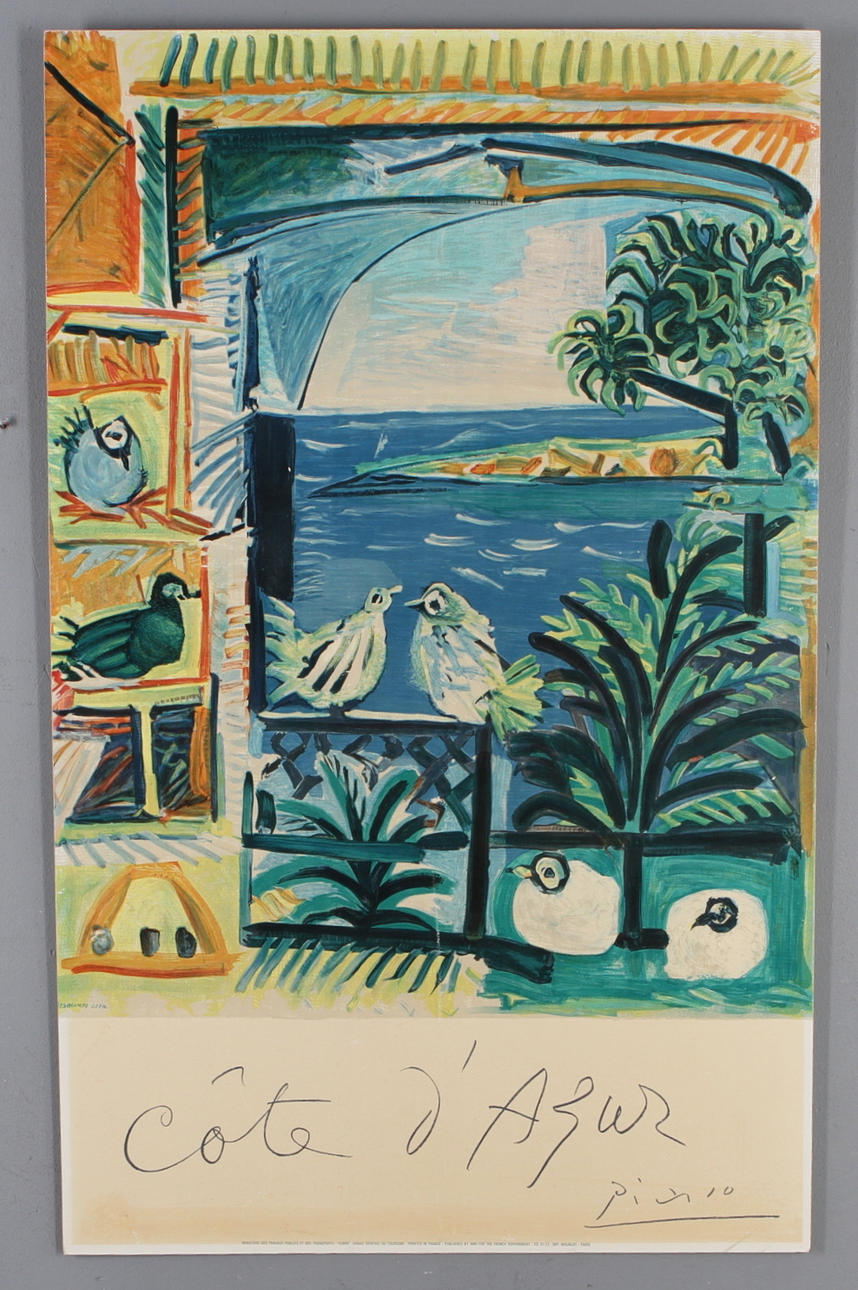 PABLO PICASSO. Efter. "Côte d'Azur", affisch.