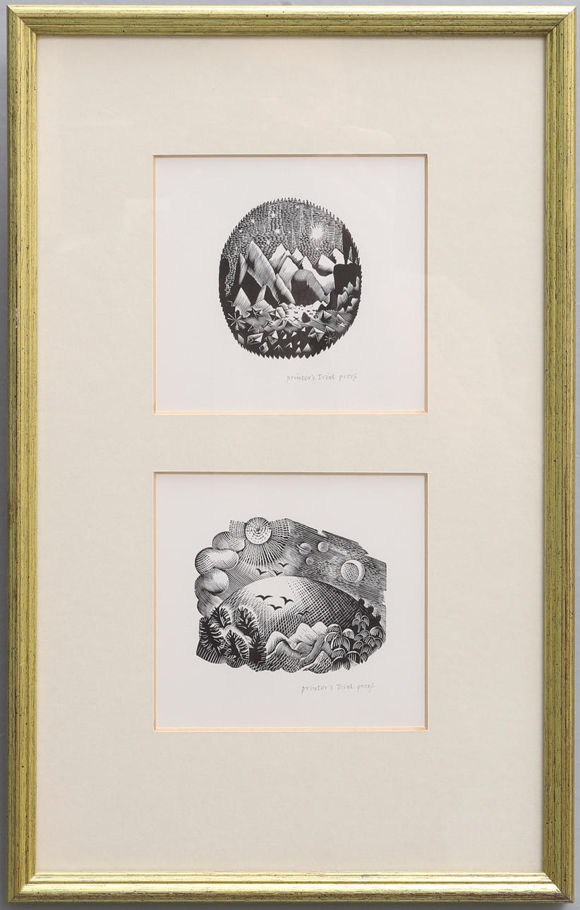 ERIC WILLIAM RAVILIOUS (BRITISH, 1903-1942). AN EXPLORER AND A SUN ...