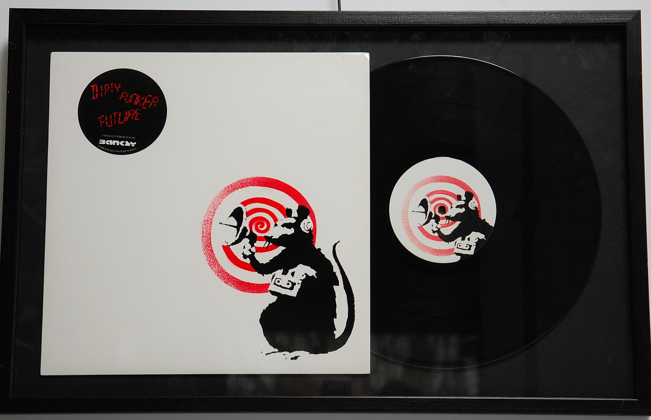 BANKSY, " Radar Rat " Art LP Cover & Record, Limmited Edition 500, släpptes 2008.