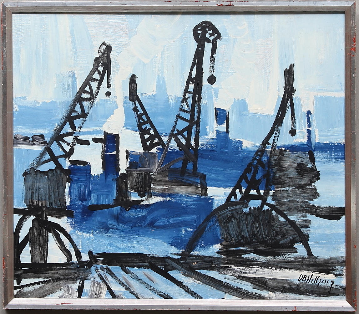 DAG BJÖRN HELLSING. Olja på pannå. Signerad.