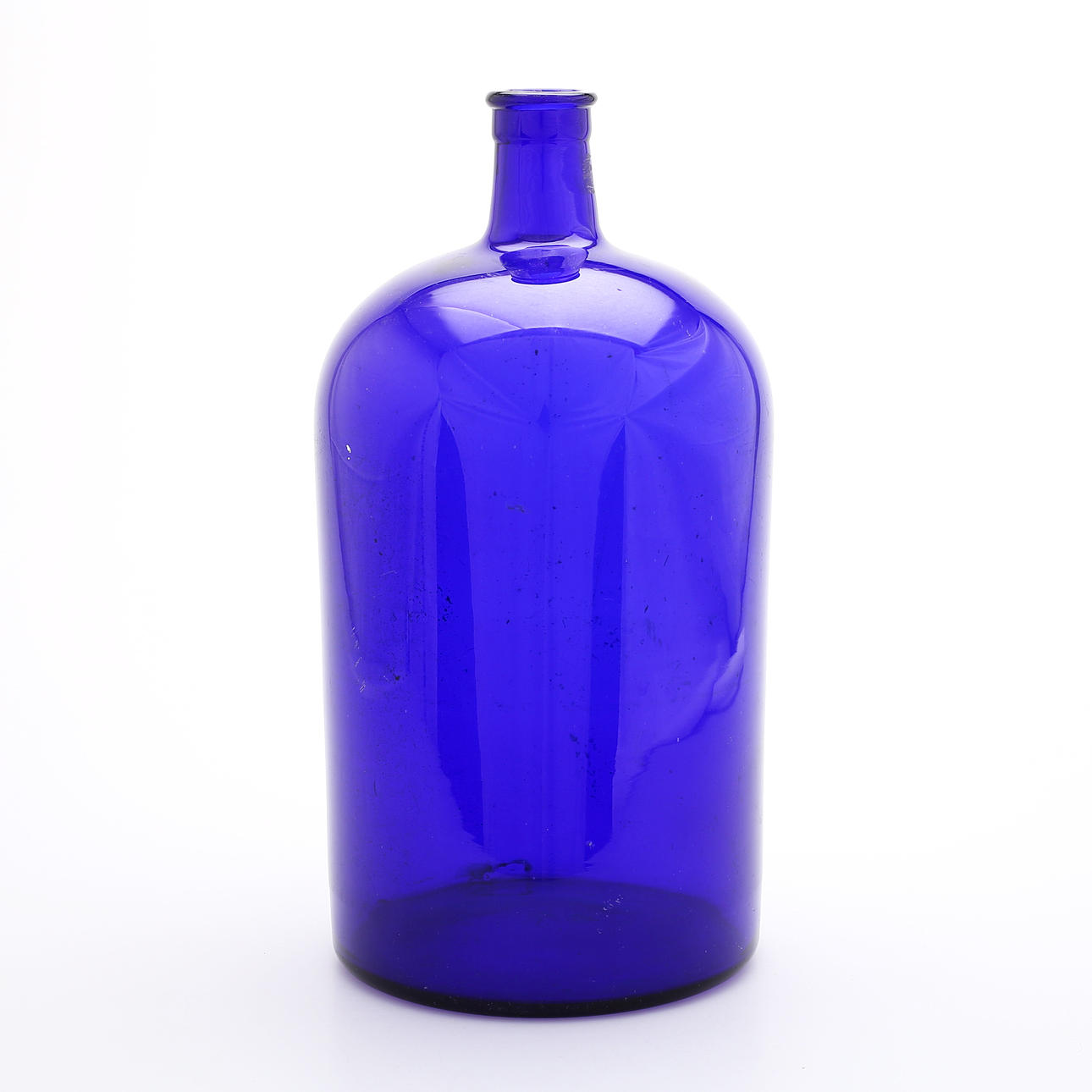 FLASKA, blått glas, 1900-talets mitt.