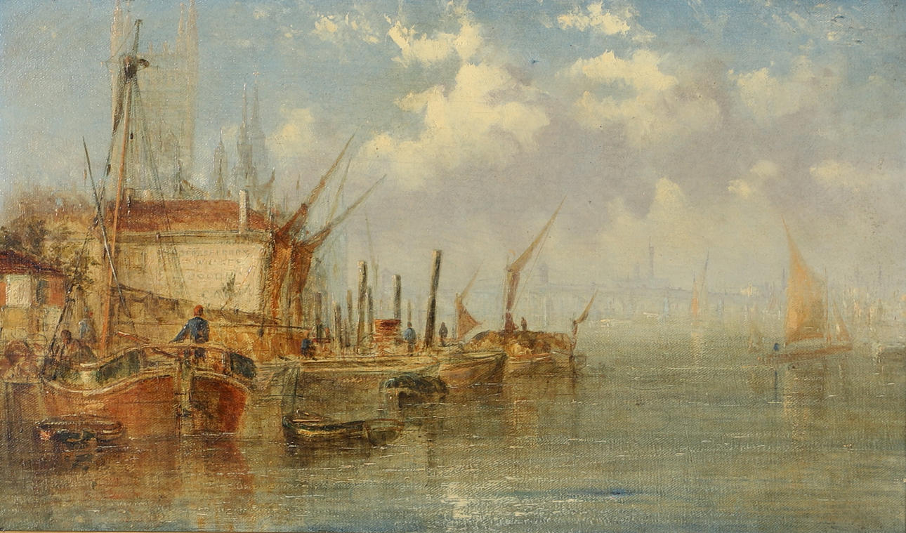 CIRCLE OF ALFRED POLLENTINE (1836-1890). HORSEFERRY WHARF, LONDON.