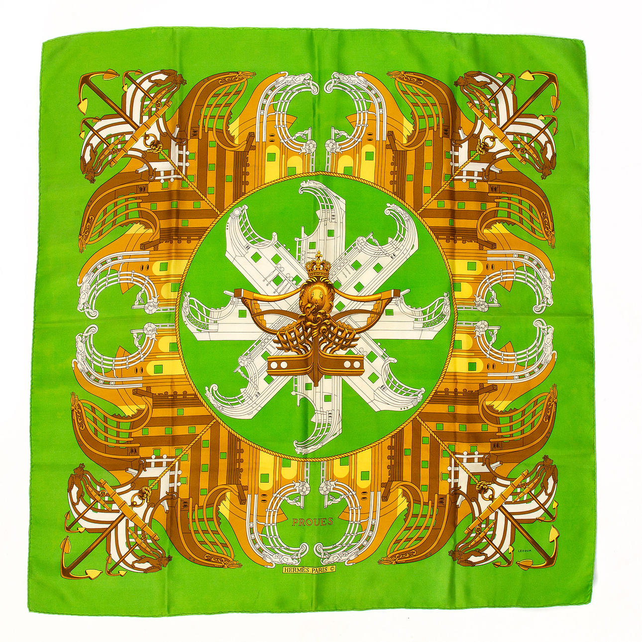 HERMÈS, scarf, "Proues".