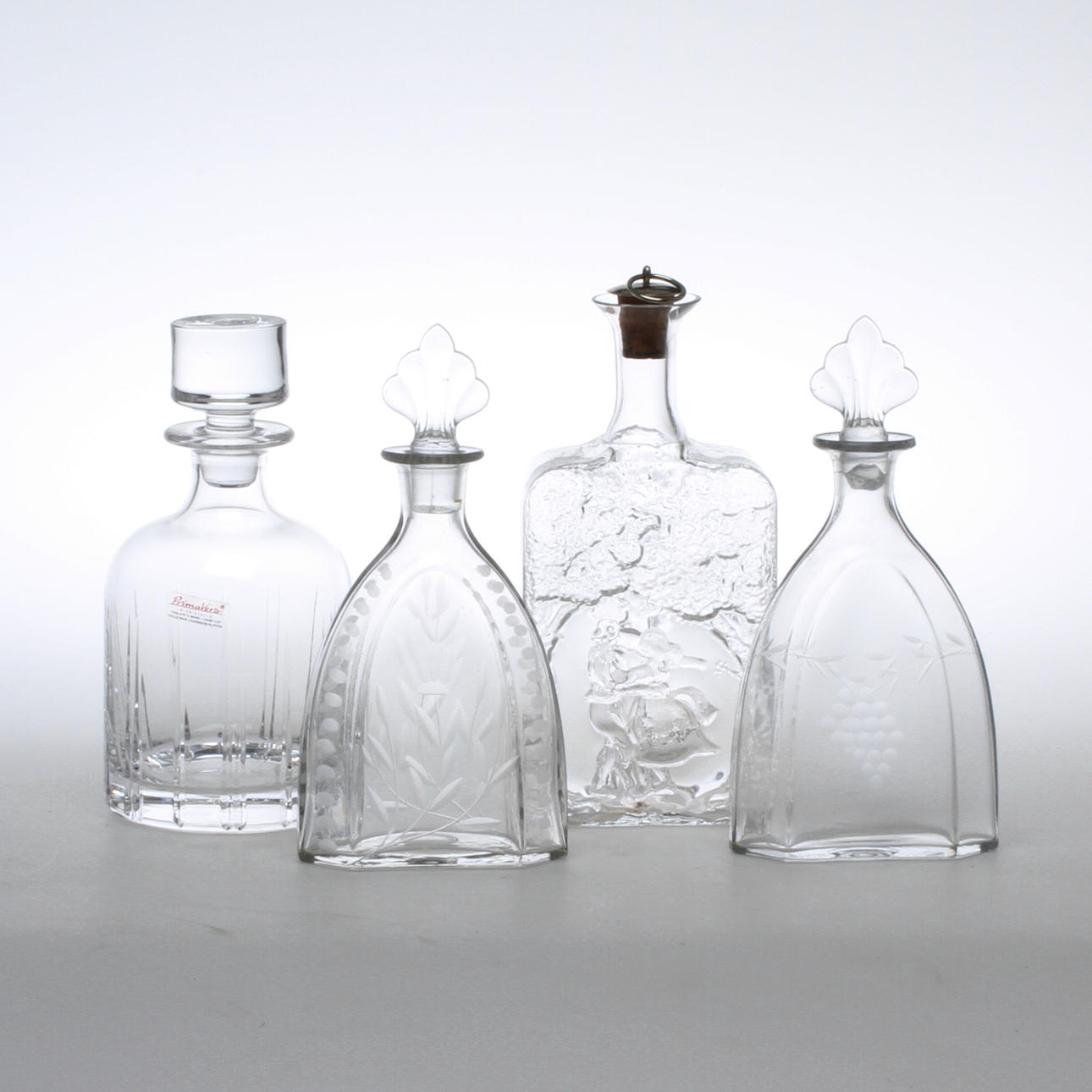 KARAFFER, 4 st, glas, 1900-tal.