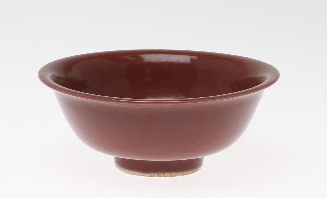 SKÅL, oxblodsglasyr, Kina.