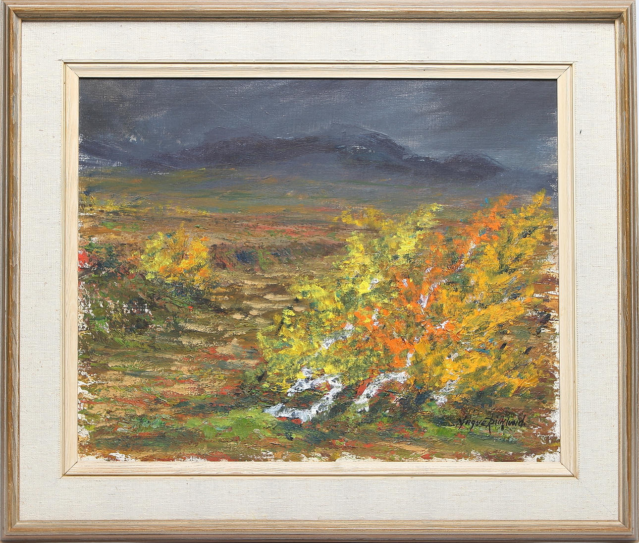 YNGVE RICKLUND. Fjällmotiv, olja på pannå, signerad.