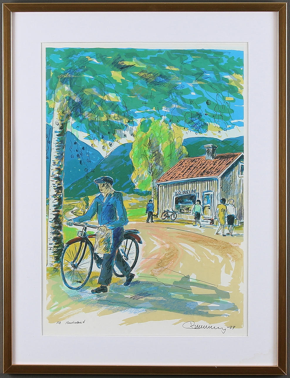 EINAR WENNBERG. Litografi, hankolorerad,signerad och märkt EA, -87.