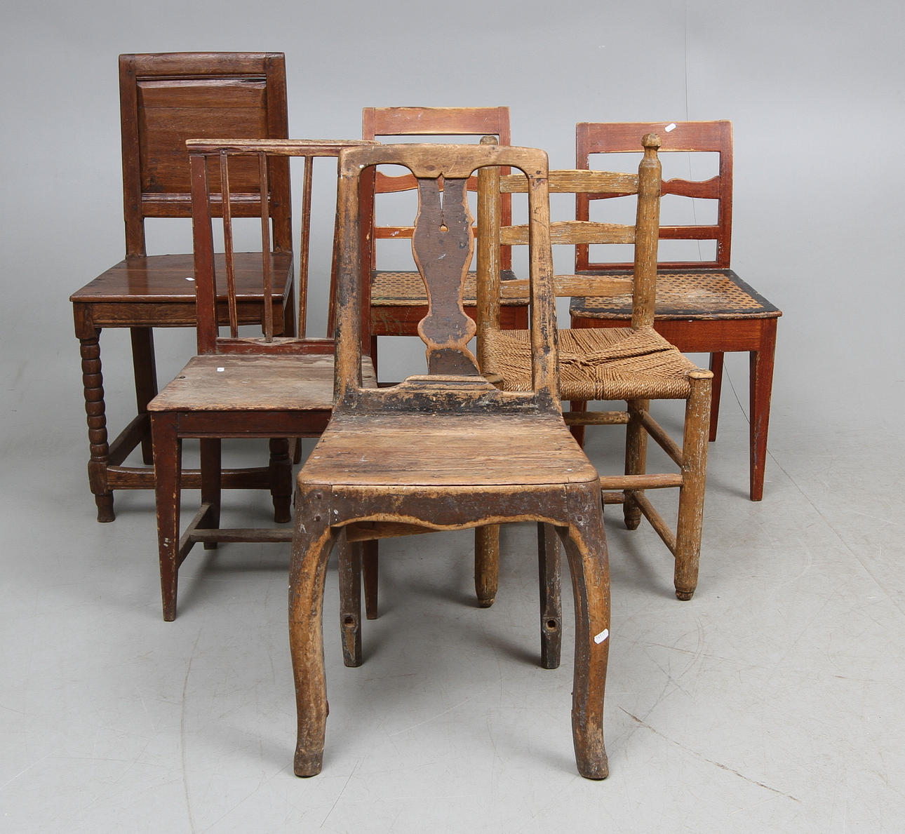 STOLAR, 6 st, olika stilar, 1700-1800-tal.