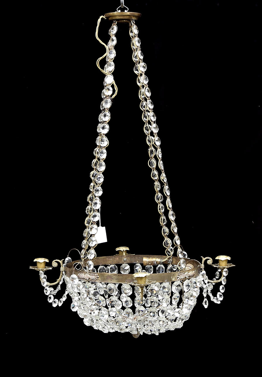 LJUSKRONA, 4 ljusarmar, 1800-tal.