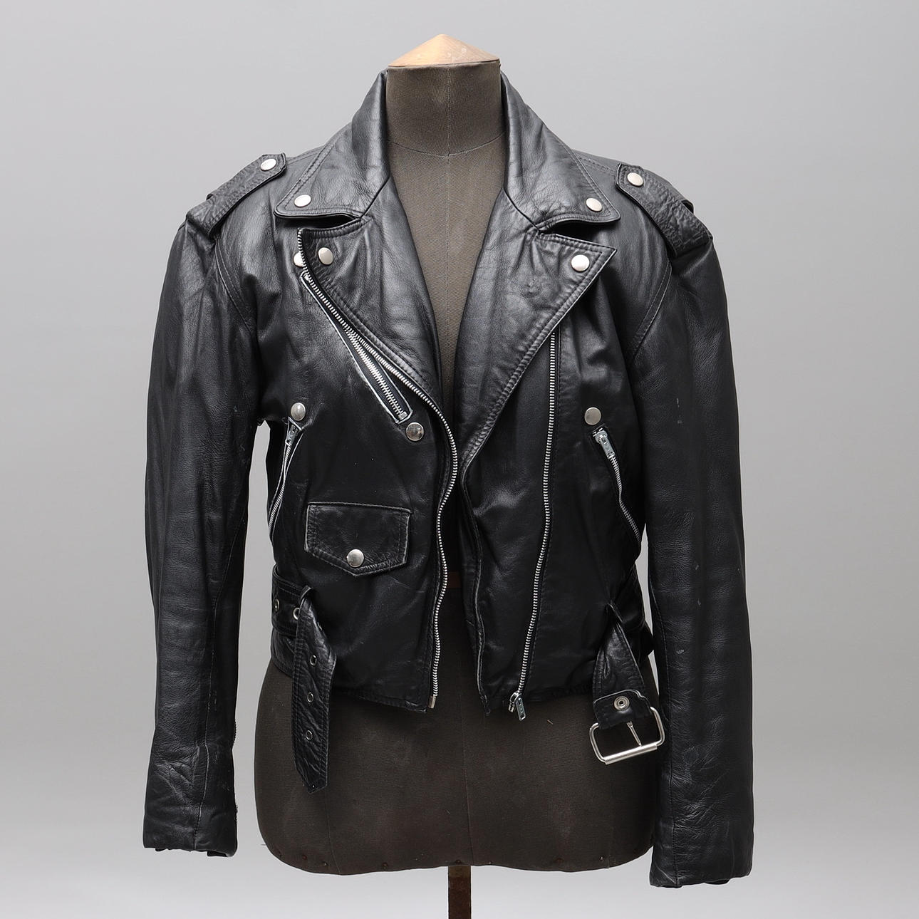 SKINNJACKA, biker modell, vintage, strl S.