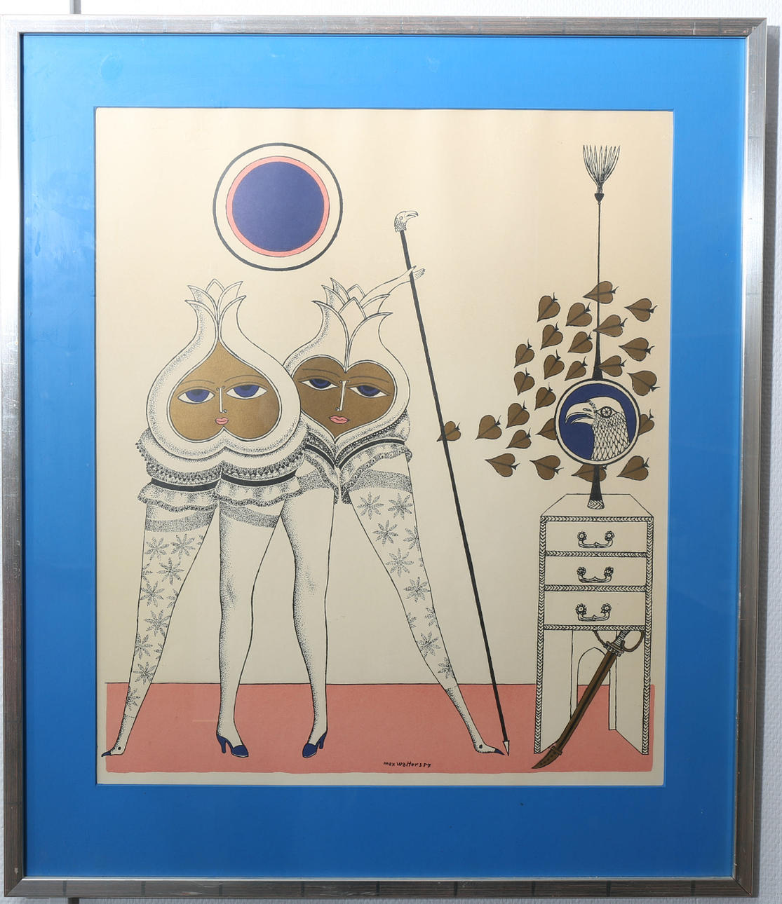 MAX WALTER SVANBERG. Litografiskt tryck, signerat i trycket, max walters s 57.