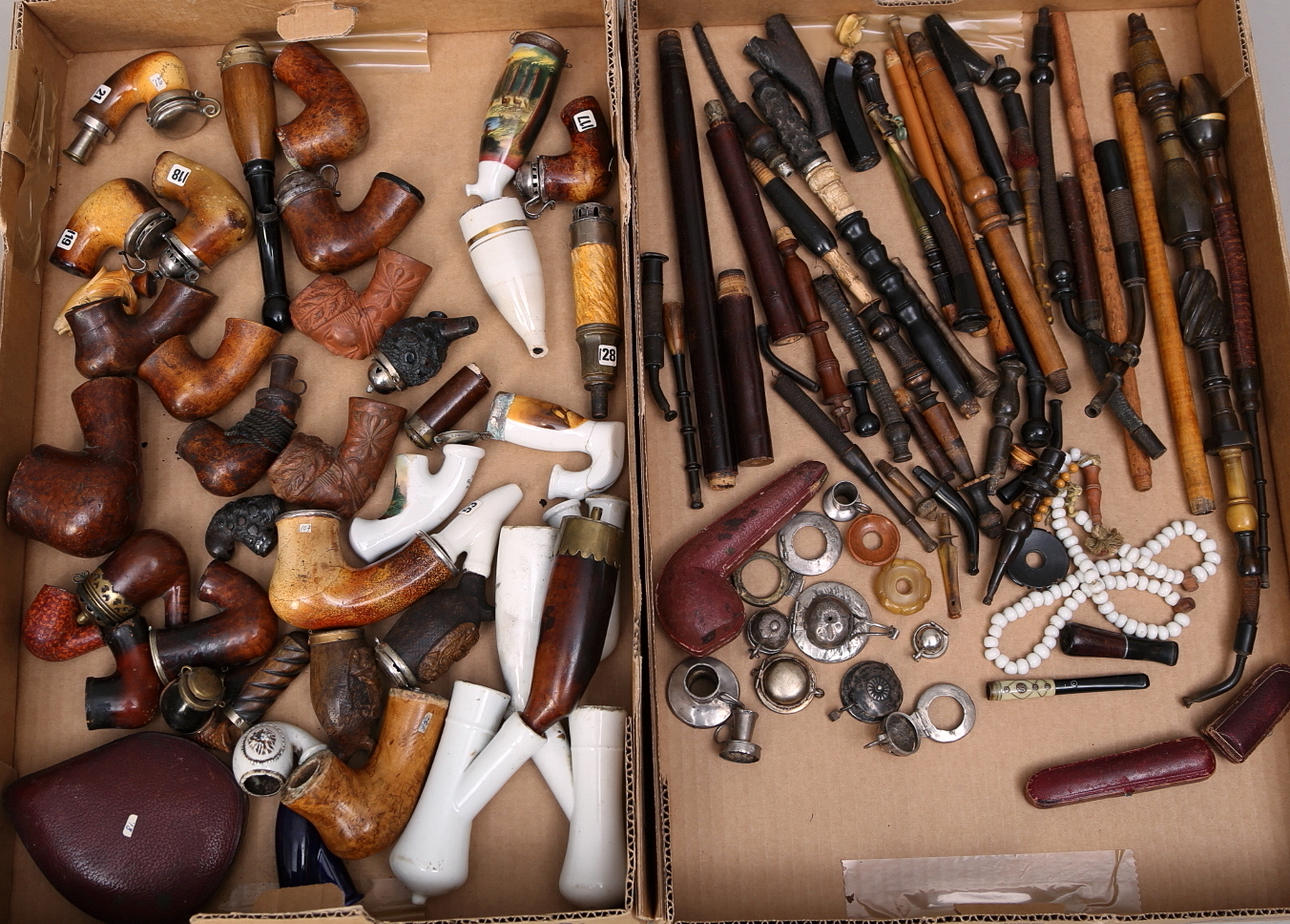 LÅNGPIPOR RESERVDELAR, silverinfattningar, piphuvuden, munstycken och div.