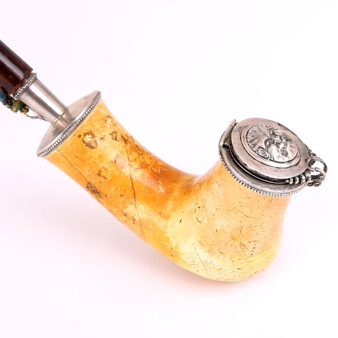 LÅNGPIPA, 1800-tal, silverinfattad.