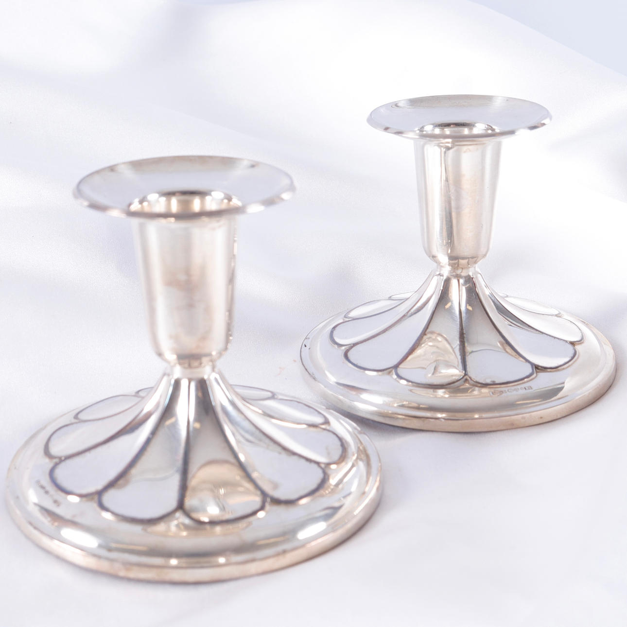 CANDLE STICKS, 1 pair, silver, 1960.