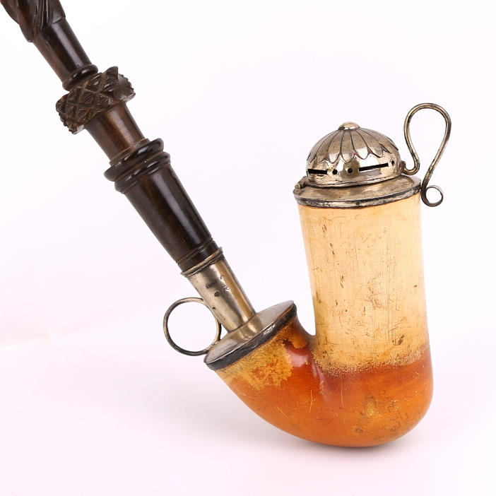 LÅNGPIPA, 1800-tal, silverinfattad.