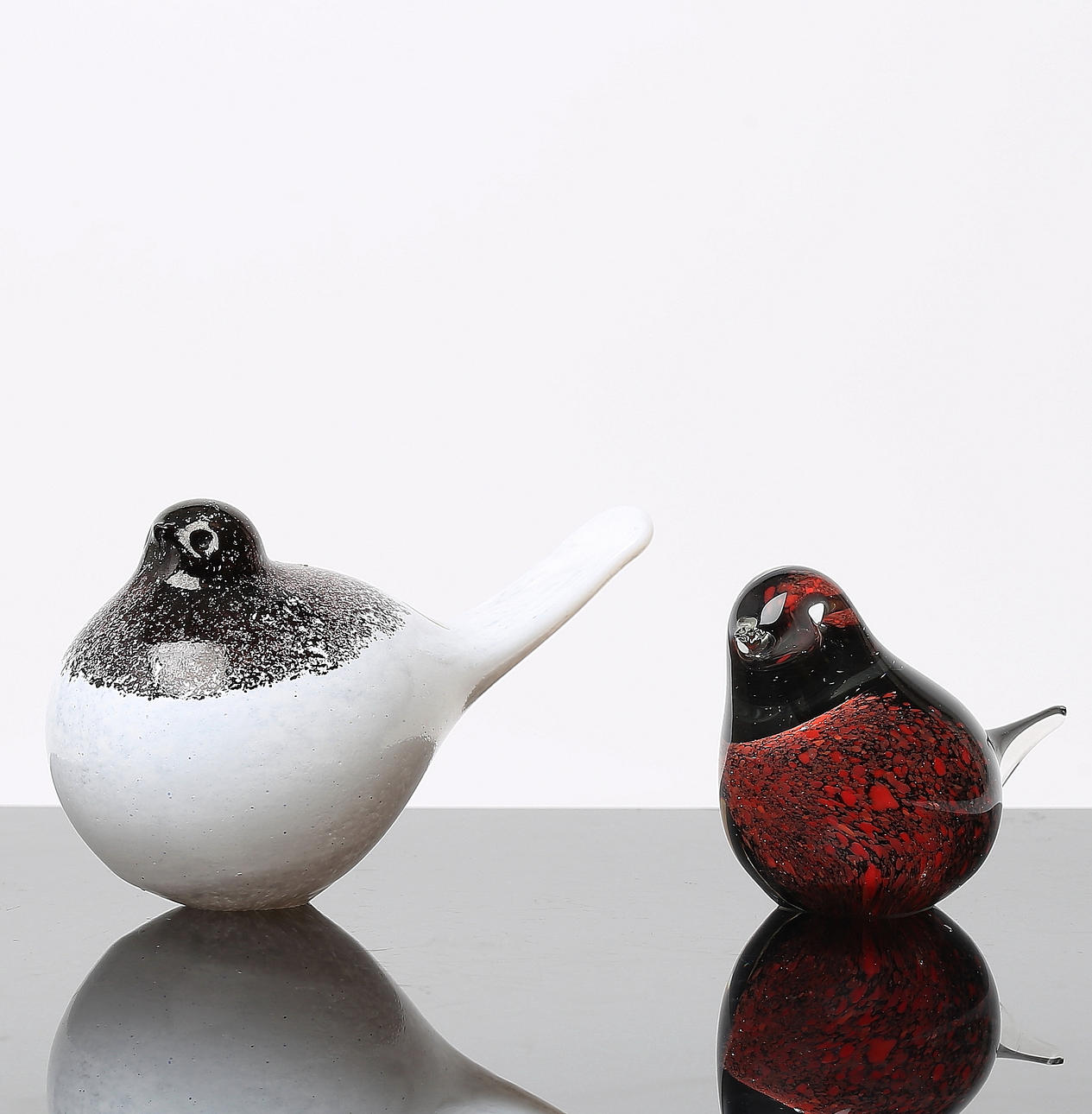 FIGUREN, 2 Stück, Glasvögel, Finnland.