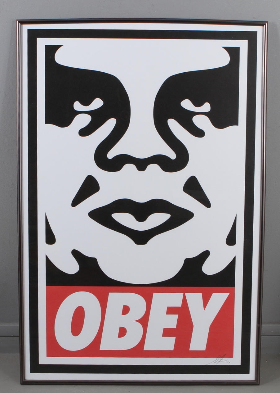 SHEPARD FAIREY. Litografiskt offset-tryck "OBEY", signerat.
