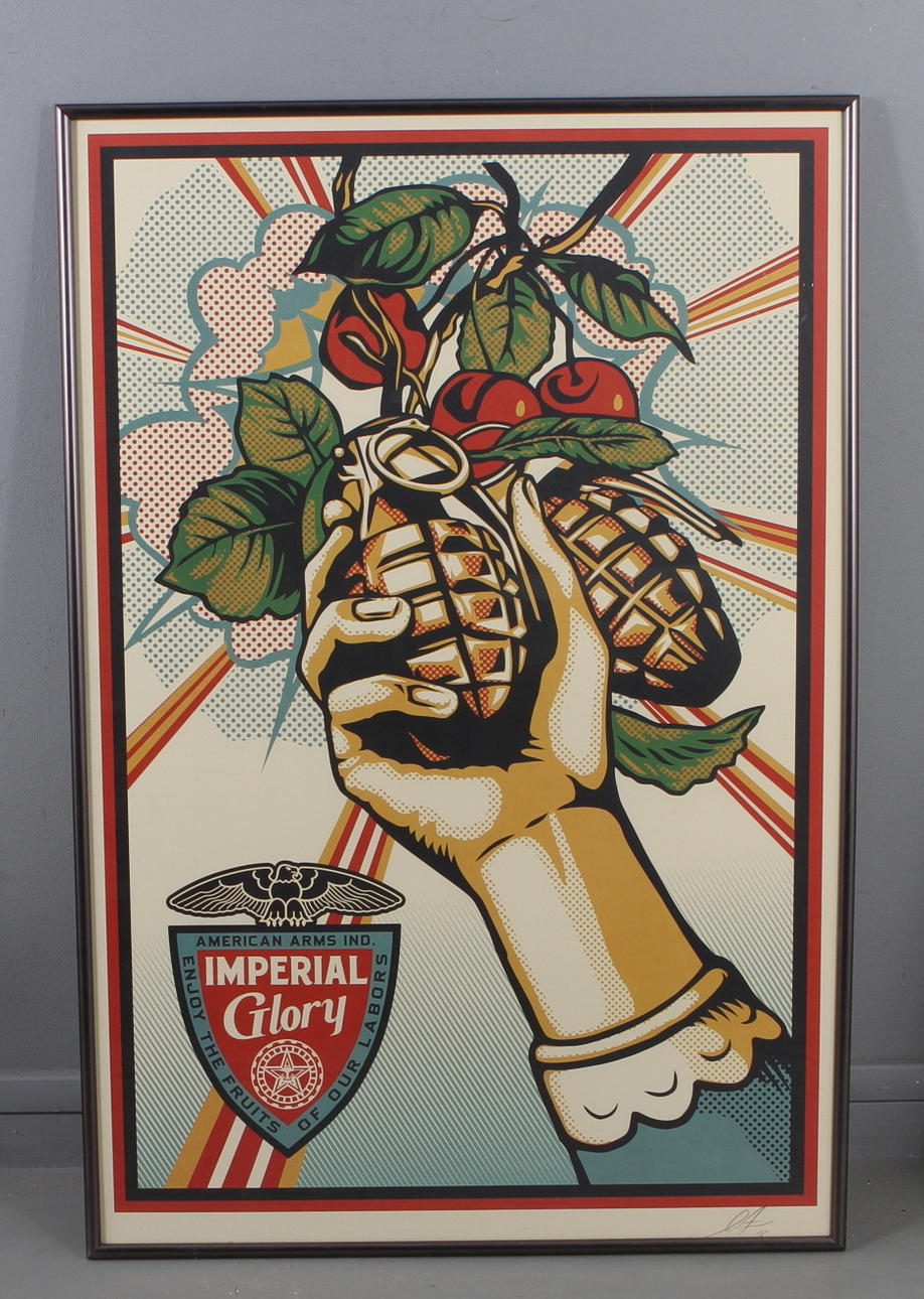 SHEPARD FAIREY. "Imperial Glory", litografiskt offset-tryck, signerat.