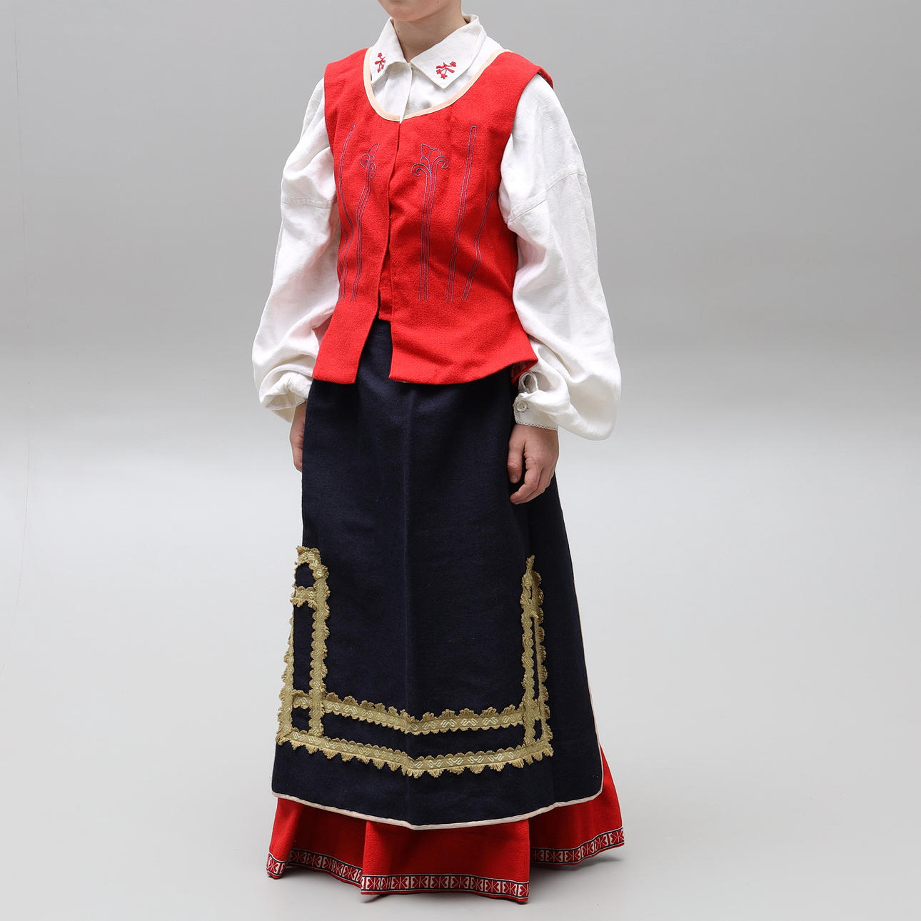 TOARPSDRÄKT, folkdräkt, svensk, handsydd.