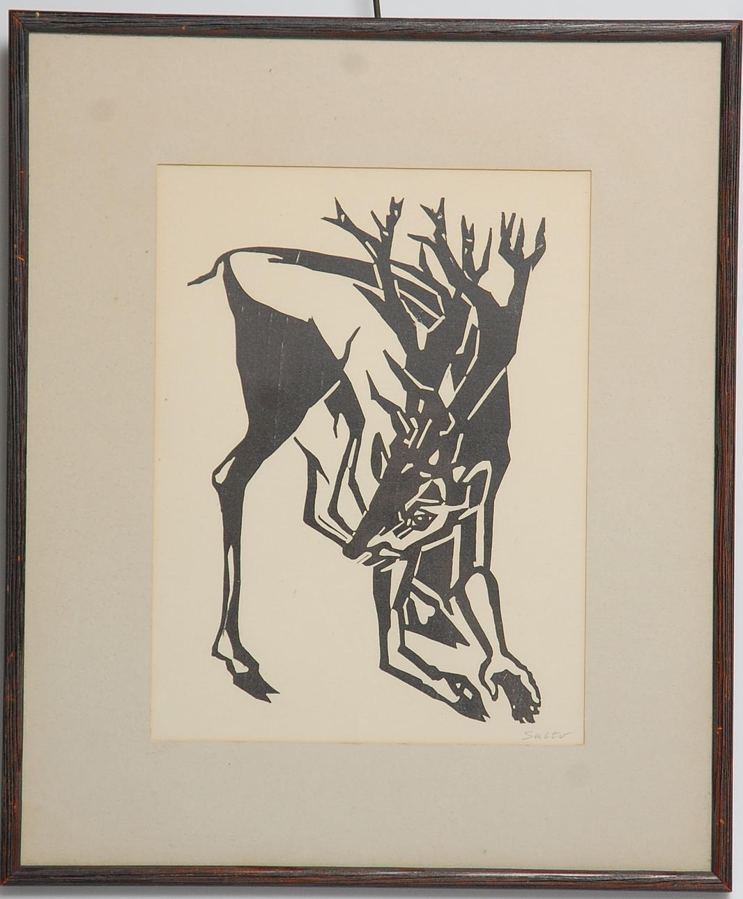 AXEL SALTO. 1889-1961, träsnitt, signerad.