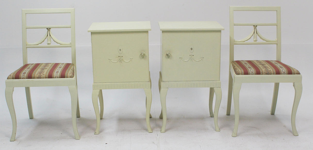 SOVRUMSMÖBLEMANG, 7 delar, Gustaviansk stil.