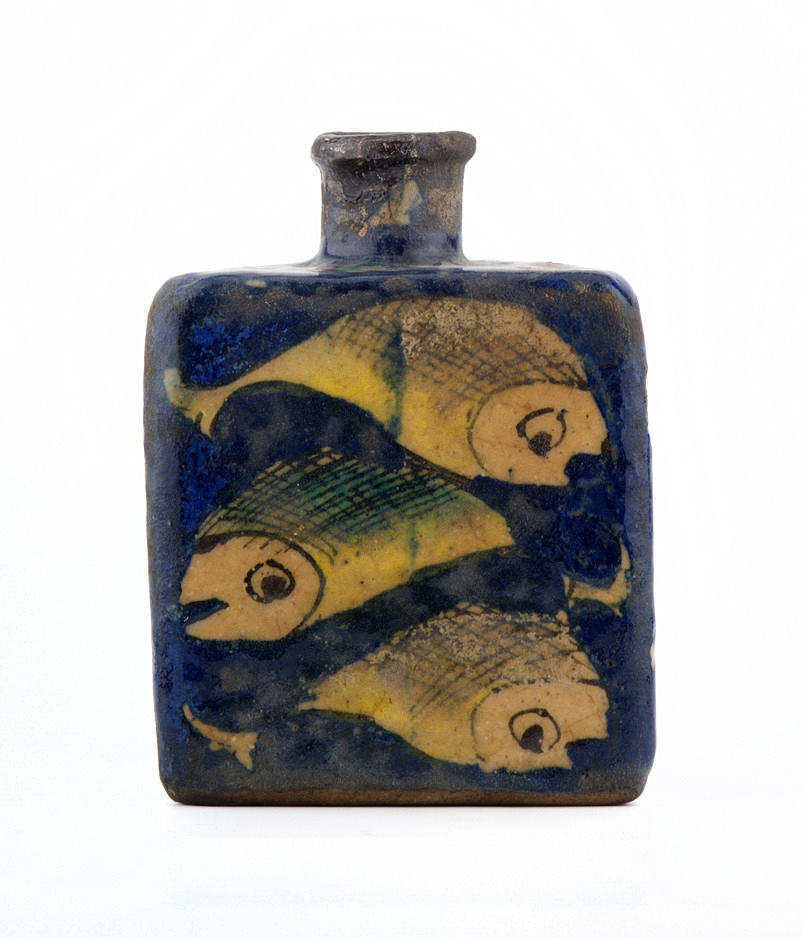 ORIENTALISK ASIATISK KERAMISK FLASKA RUNT 1800. Keramikskärvor som liknar lergods.