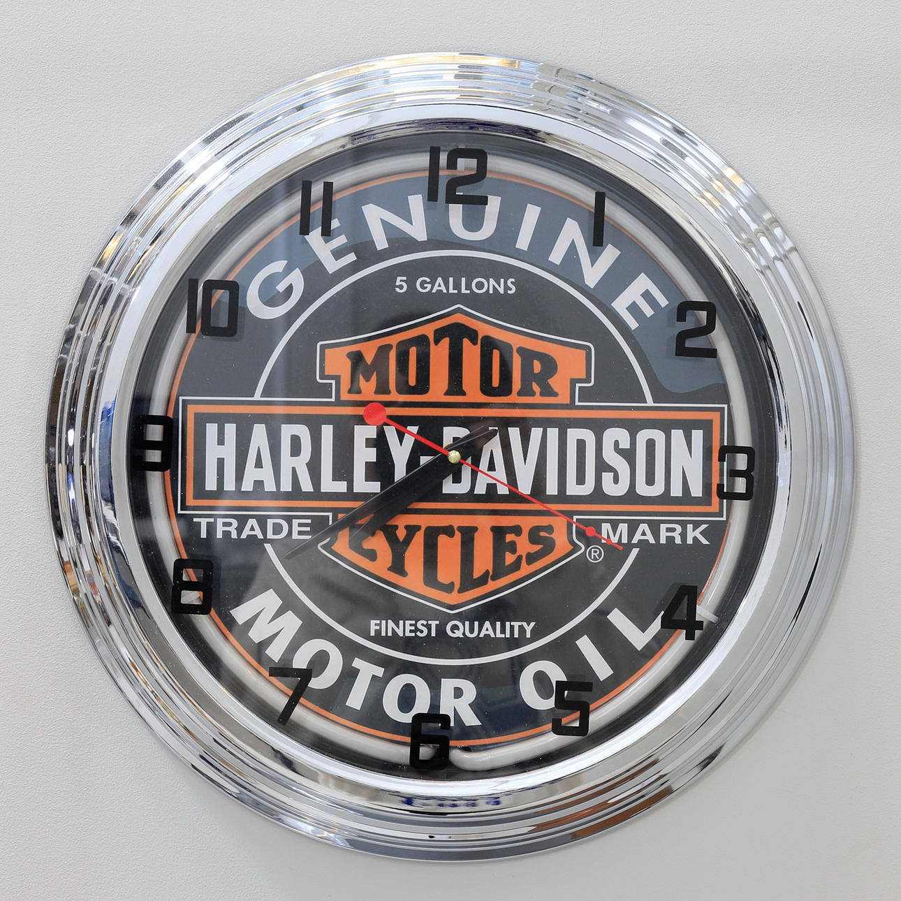 KLOCKA med NEONSKYLT, "Harley-Davidson", 1900-/2000-tal.