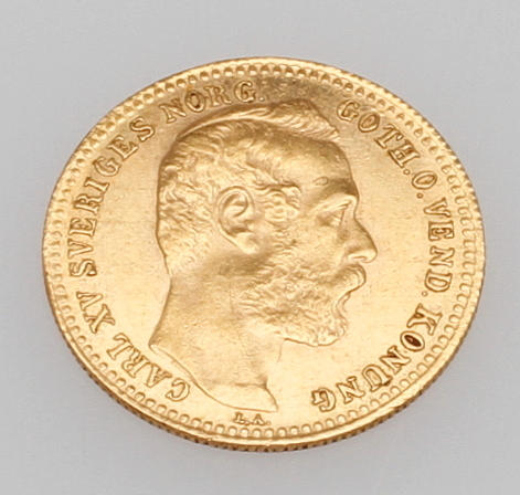 GULDMYNT, Carolin/10 francs 1869, vikt ca 3,2 gram.