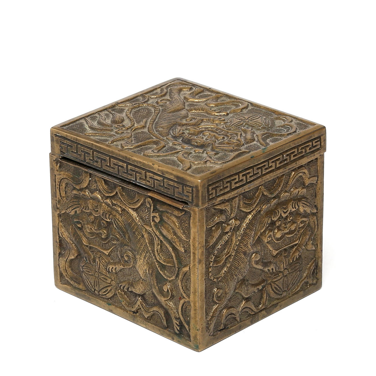 LOCK BOX, brass, China, 1920s/1930s.