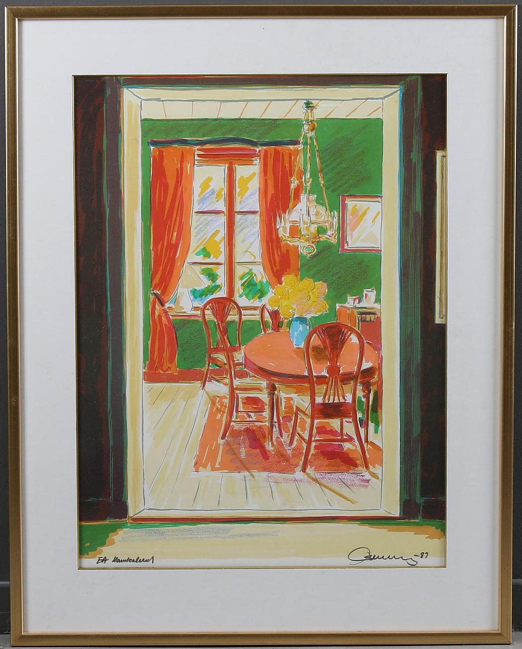 EINAR WENNBERG. Litografi, handkolorerad, märkt EA.