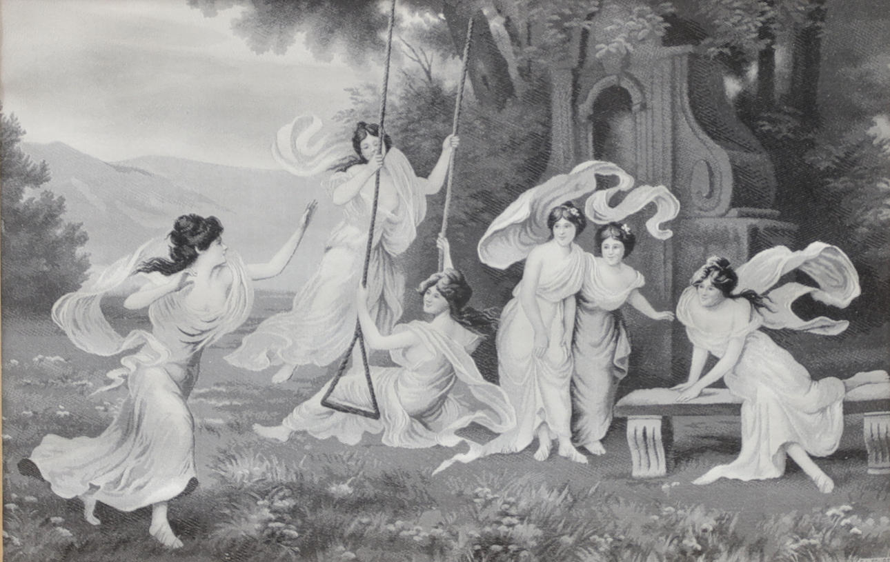 OIDENTIFIERAD KONSTNÄR. Playing upper class, etching, Foubert, 19th century.
