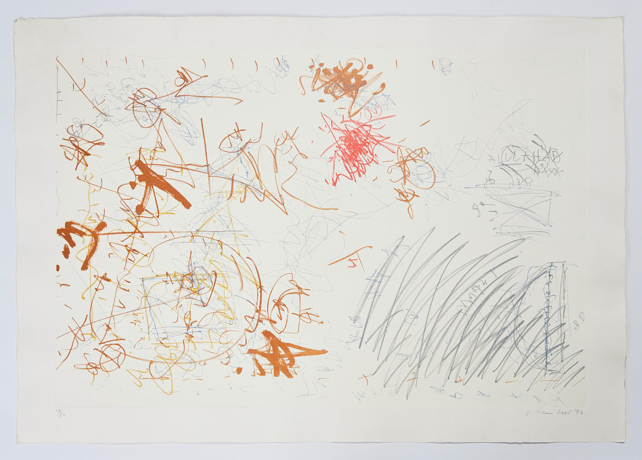 ANDRAS MARKOS. Color lithograph, Untitled, 1994.