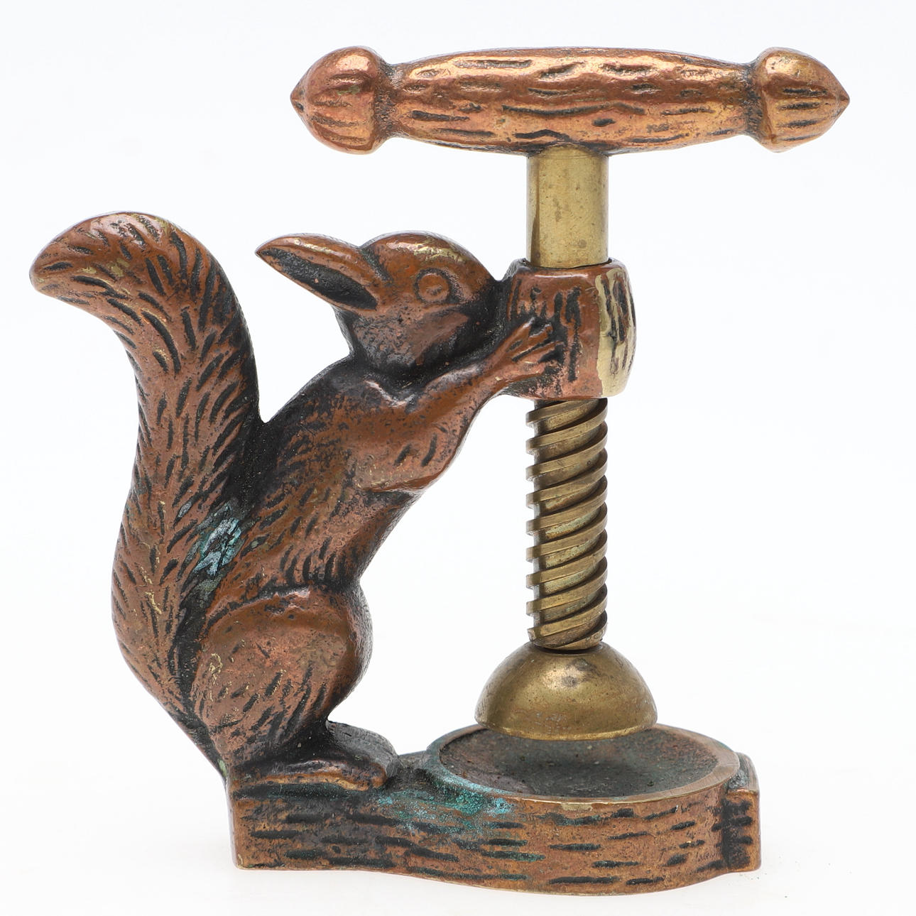 NUSSKNACKER, Eichhörnchen, Messing & Kupfer.