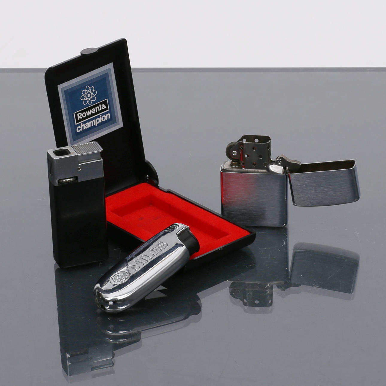 LIGHTER, 3 pcs, Zippo, Rowenta, Miles.