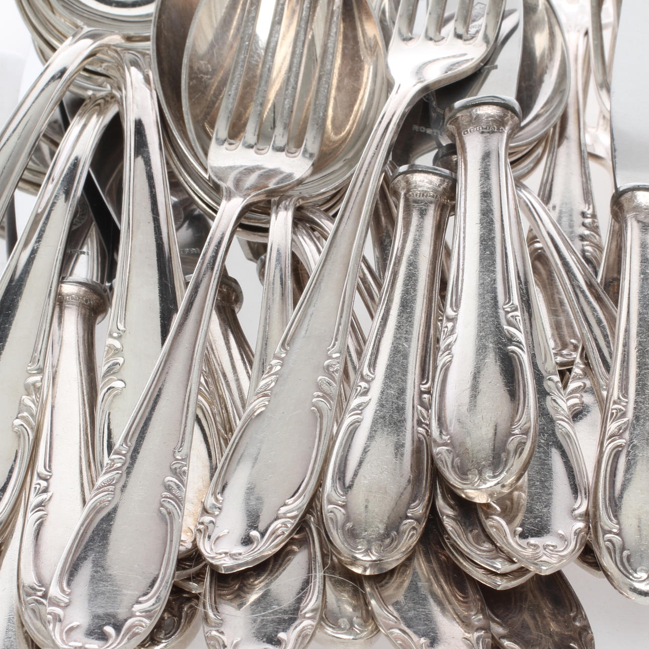 BESTICK, 73 delar, nysilver, "Slottsbarock", CGH, 1900-tal.