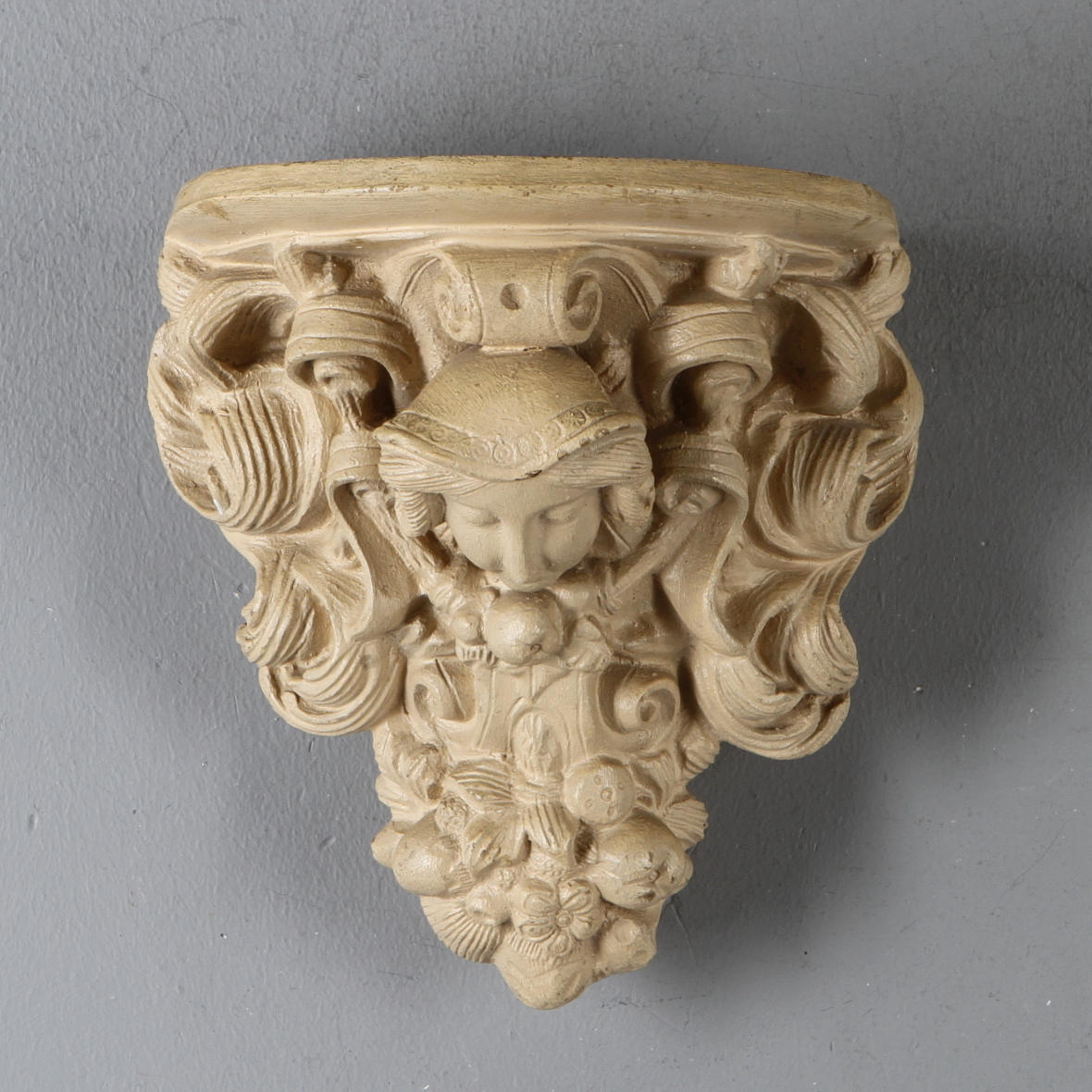 VÄGGKONSOL, lergods, möjligen Jöns Engström, Höganäs, 1800-tal.