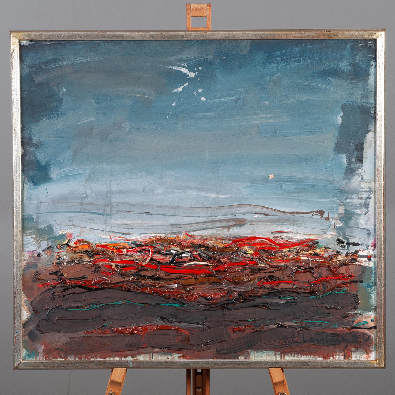PETER LAMBERG. Oil on canvas, composition, signed and dated -70.
