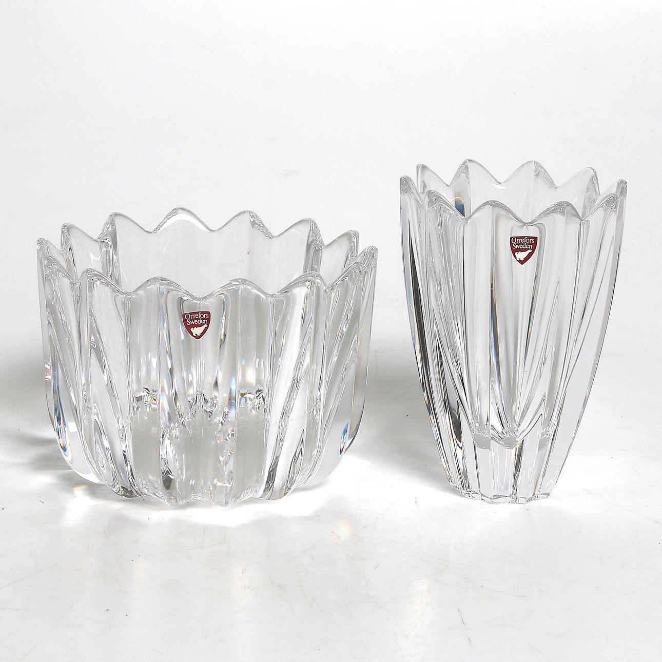 SKÅL samt VAS, glas, "Fleur", Jan Johansson, Orrefors.