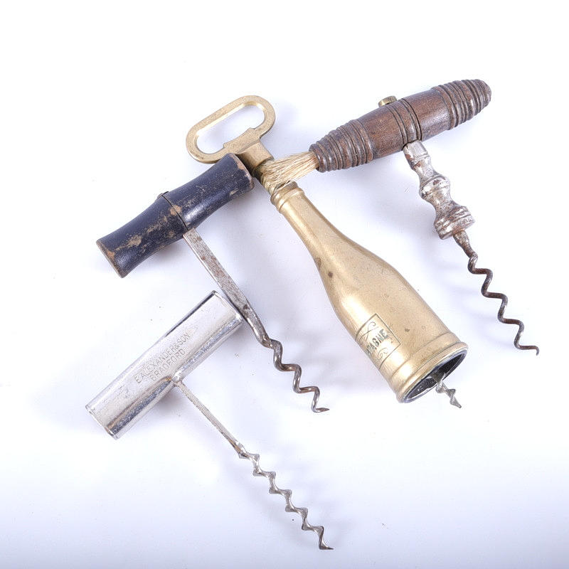 CORK SCREWS, 4 pcs., 19th century.