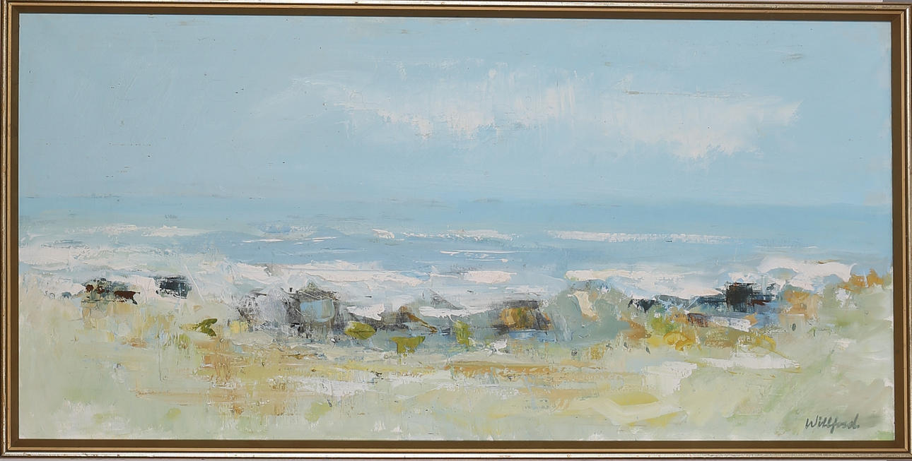 GUNNAR WILLFORD. "Strandbild I", olja på duk, signerad Willford.